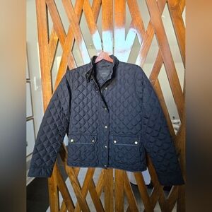 J. Crew Women's Black Quilted Utility Jacket - M